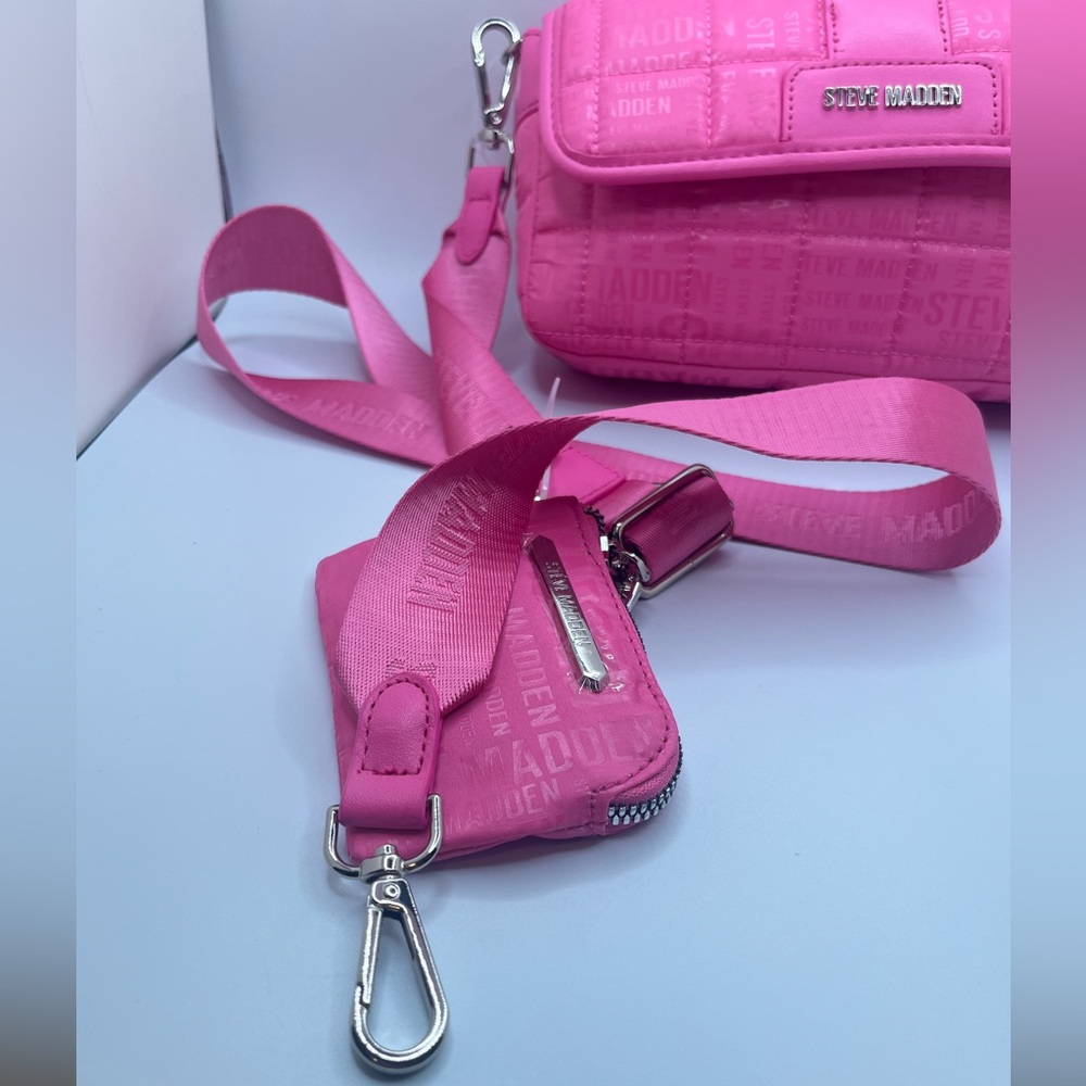 NWT Steve Madden Women’s PINK BPHYRE Quilted Crossbody Bag Set OS - Picture 4 of 13